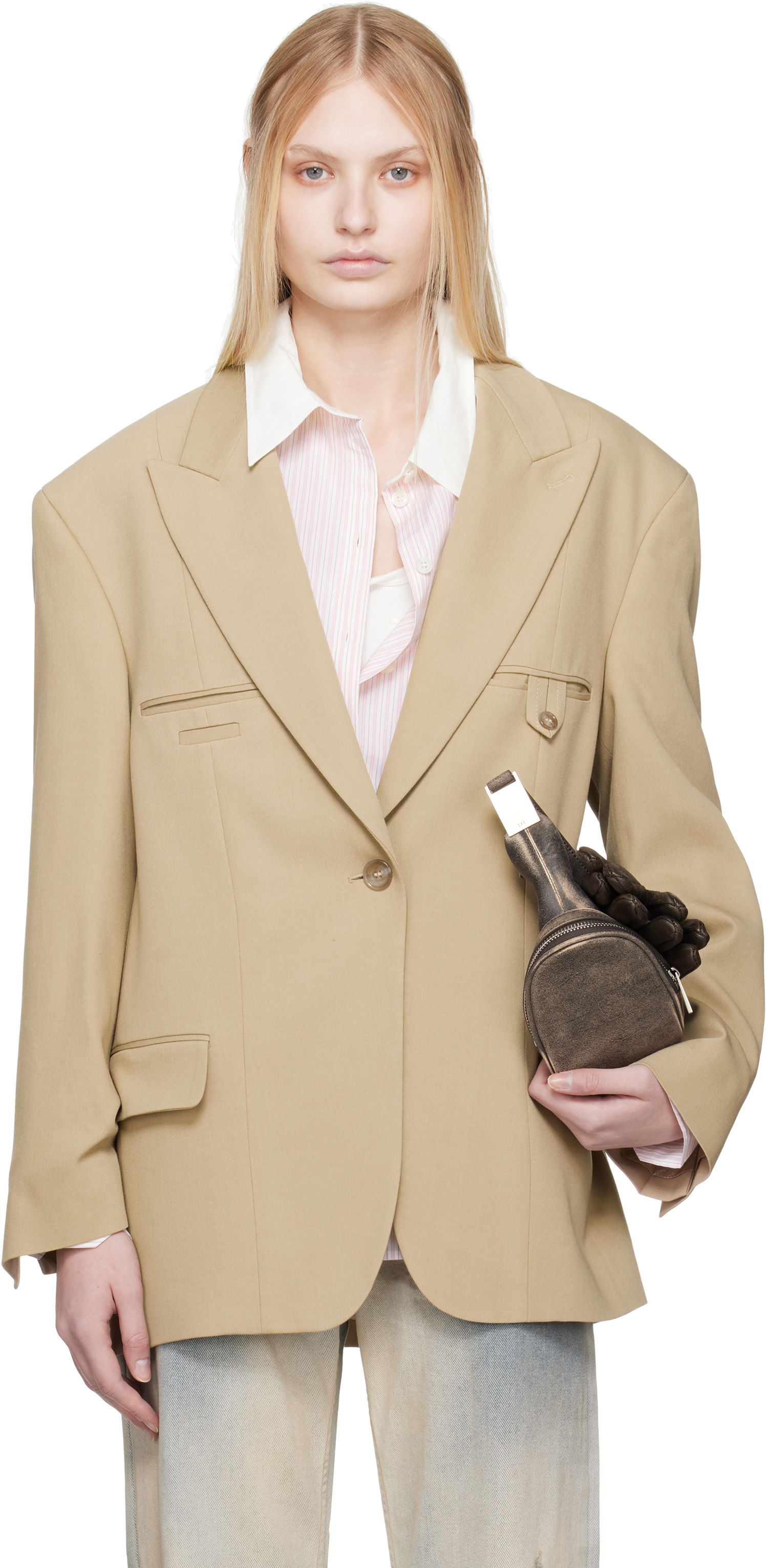 Палта Acne Studios Acne Studios Relaxed Fit Blazer Бежово | AH0302-, 0