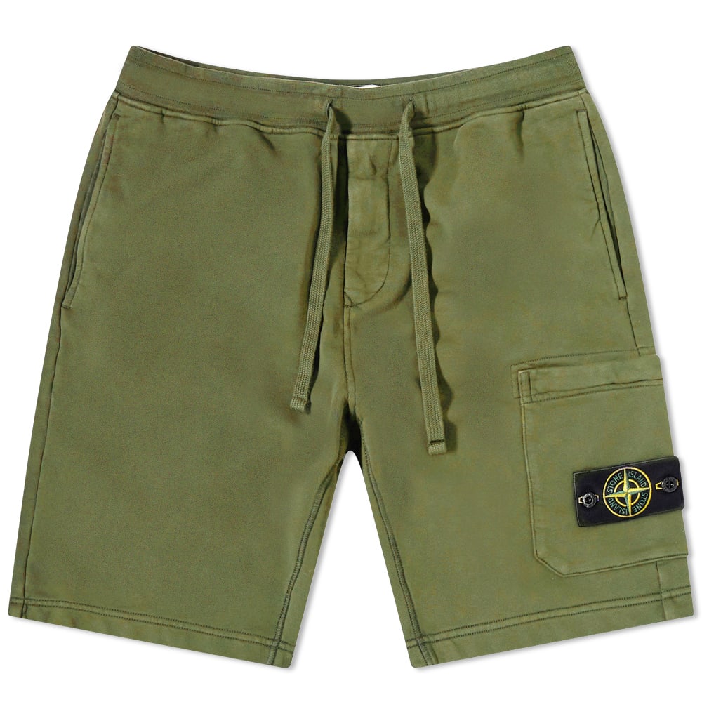 Къси панталони Stone Island Garment Dyed Sweat Short Зелено | 761564651-V0058, 0