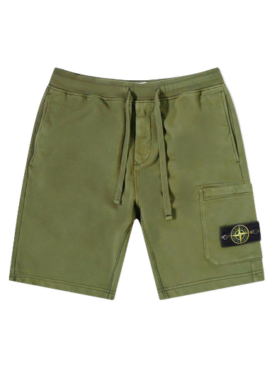 Къси панталони Stone Island Garment Dyed Sweat Short Зелено | 761564651-V0058