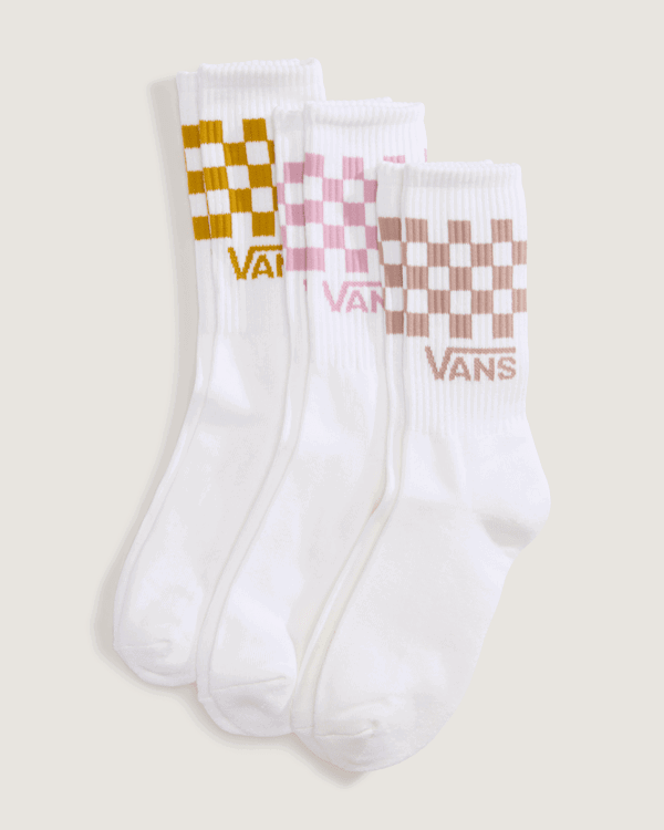 Чорапи Vans Vans Classic Check Crew Socks (3 Pairs) Бяло | VN000QBUEN7, 0