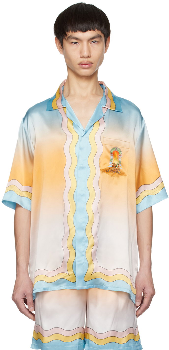 Риза Casablanca 'La Danse' Shirt Многоцветен | MS23-SH-003-10 SILK SATIN LA DAN