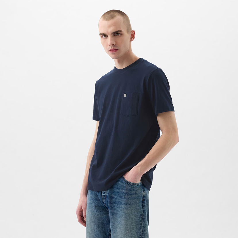 Тениска GAP Pocket Micro Logo Tee Tapestry Navy Тъмно синьо | 857901-02