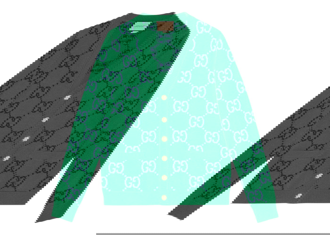 Пуловер Gucci GG Knit Cardigan Green/Blue Зелено | 674043 XKB3V 3129, 0