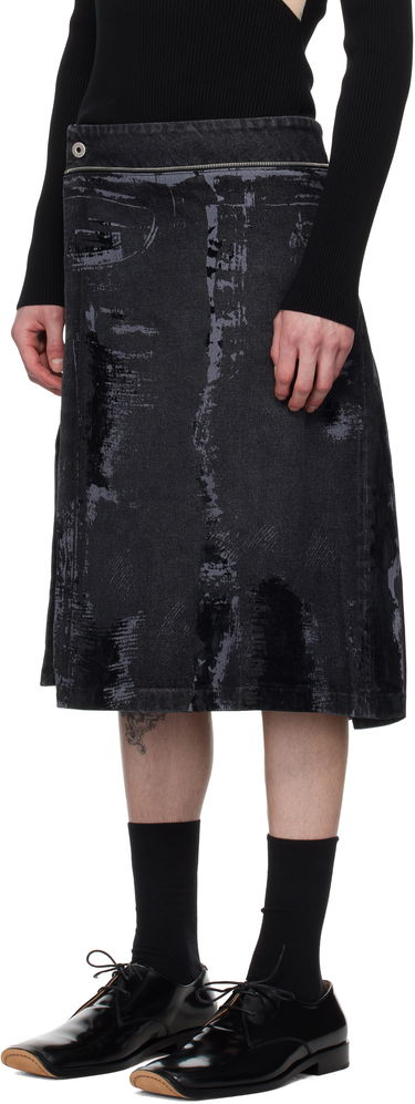 Пола Jean Paul Gaultier Jean Paul Gaultier 'The Flocked' Denim Kilt Черно | 25/33-F-JU161-D016-06, 3
