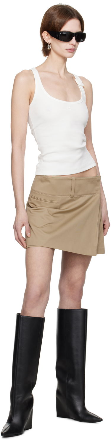 Пола Courrèges Courrèges Belted Pleated Miniskirt Бежово | 125CJU220PL0178, 3