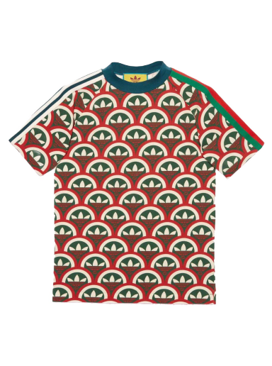 Тениска Gucci adidas x Trefoil Print T-Shirt Червено | 692114 XJEMK 6208
