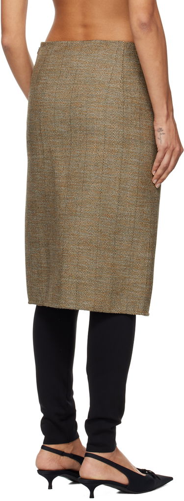 Пола Stella McCartney Stella McCartney Side-Slit Midi Skirt Кафяво | 6301203EJ701, 2