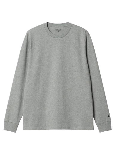 Суитчър Carhartt WIP L/S Base T-Shirt "Grey Heather / Black" Сиво | I026265_00K_XX