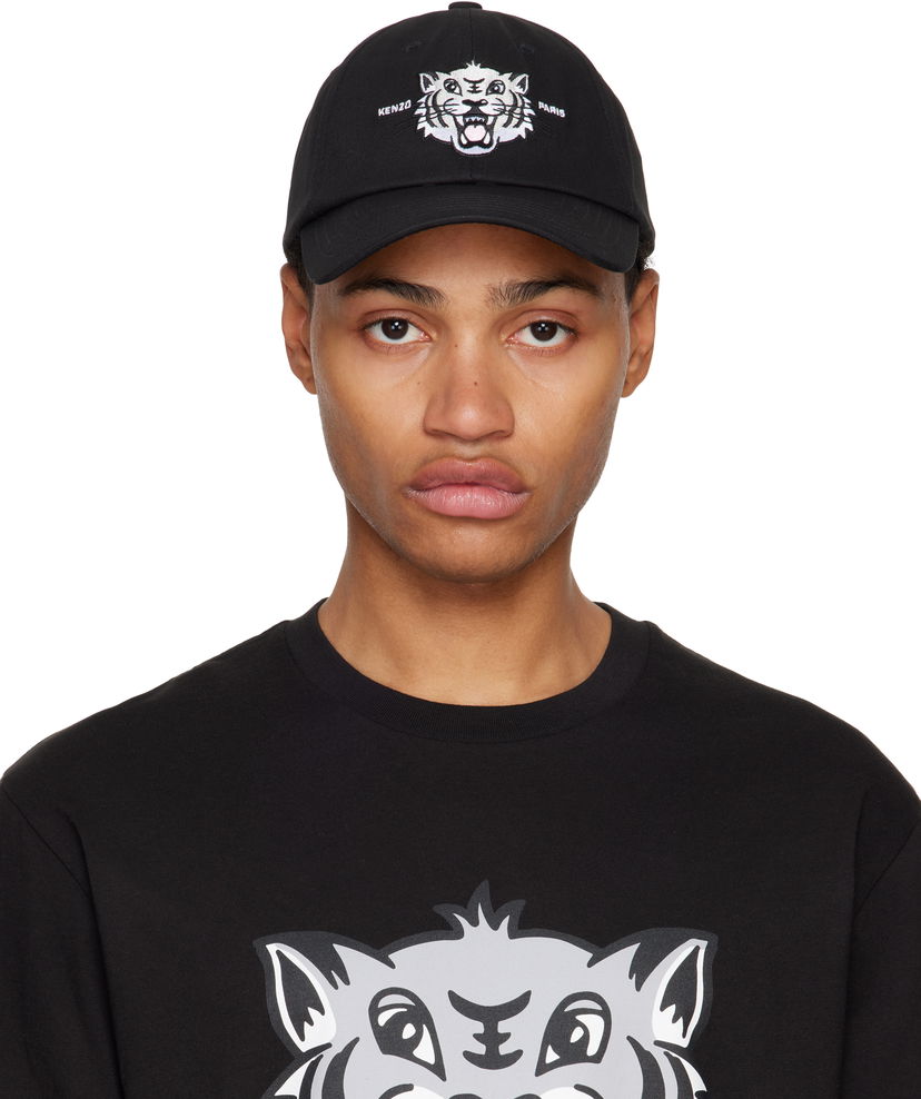 Шапка с козирка KENZO Black Graphic Logo Cap Черно | FF58AC621F46