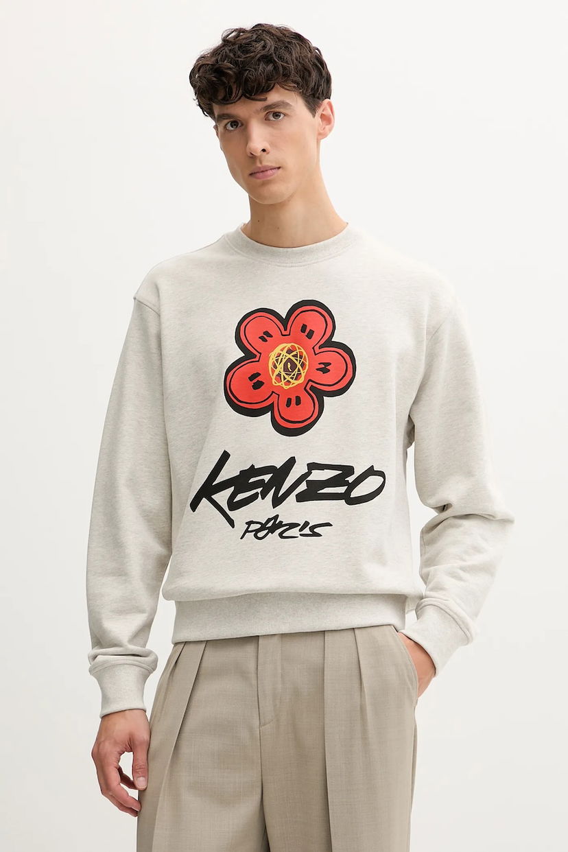 Суитчър KENZO Kenzo x Futura Graphic Print Sweatshirt Сиво | FF65SW2524MC