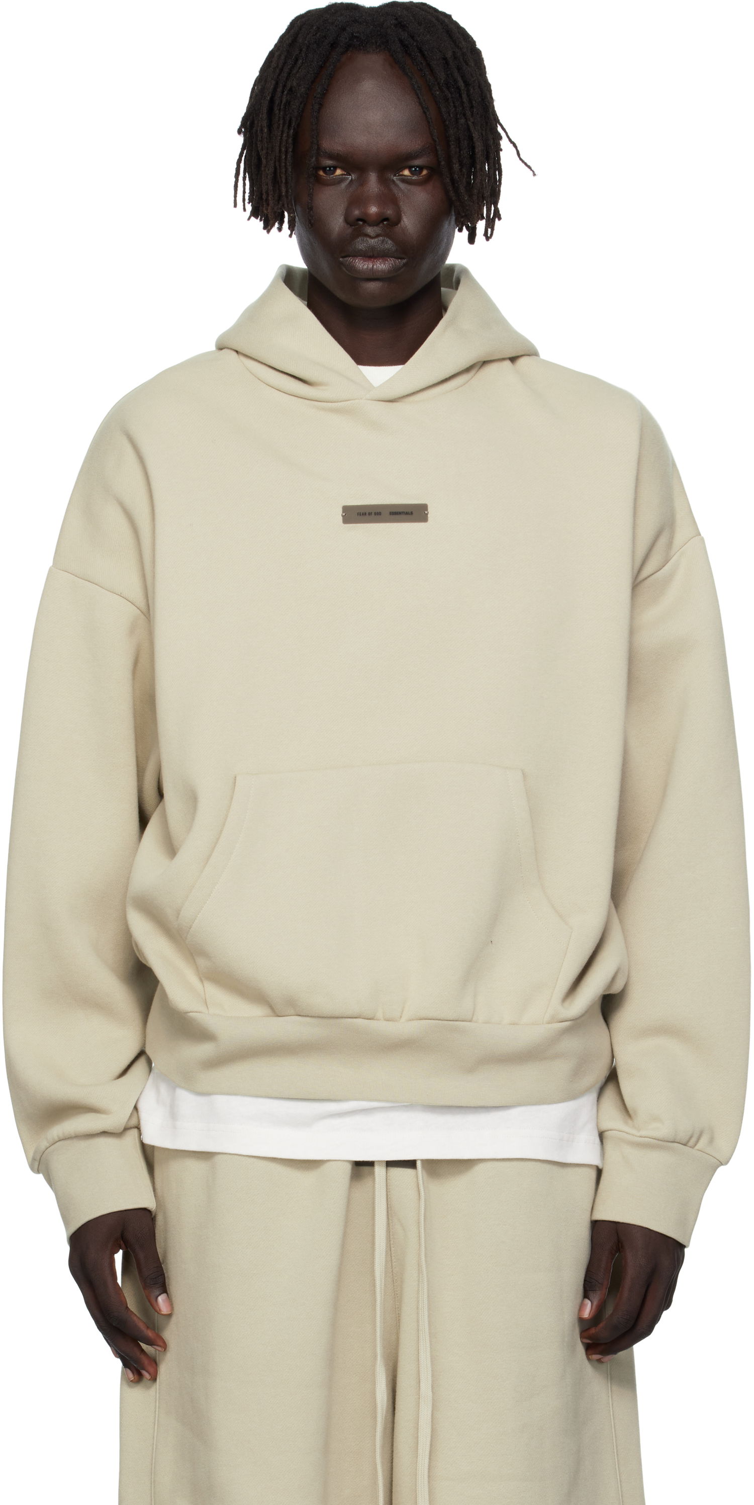 Суитчър Fear of God Fear of God ESSENTIALS Classic Fit Fleece Hoodie Бежово | 192SP252056F, 0