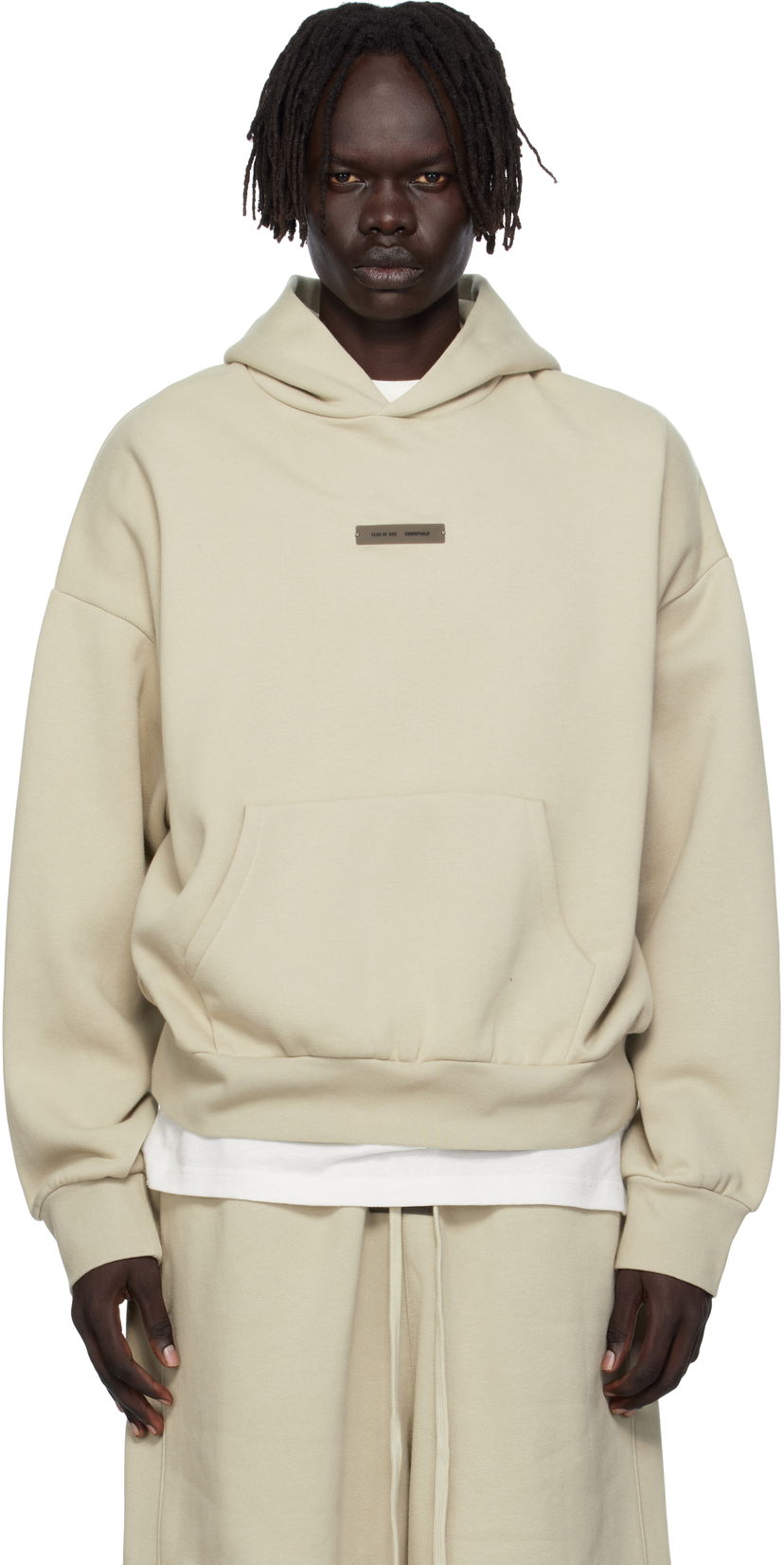 Суитчър Fear of God Fear of God ESSENTIALS Classic Fit Fleece Hoodie Бежово | 192SP252056F