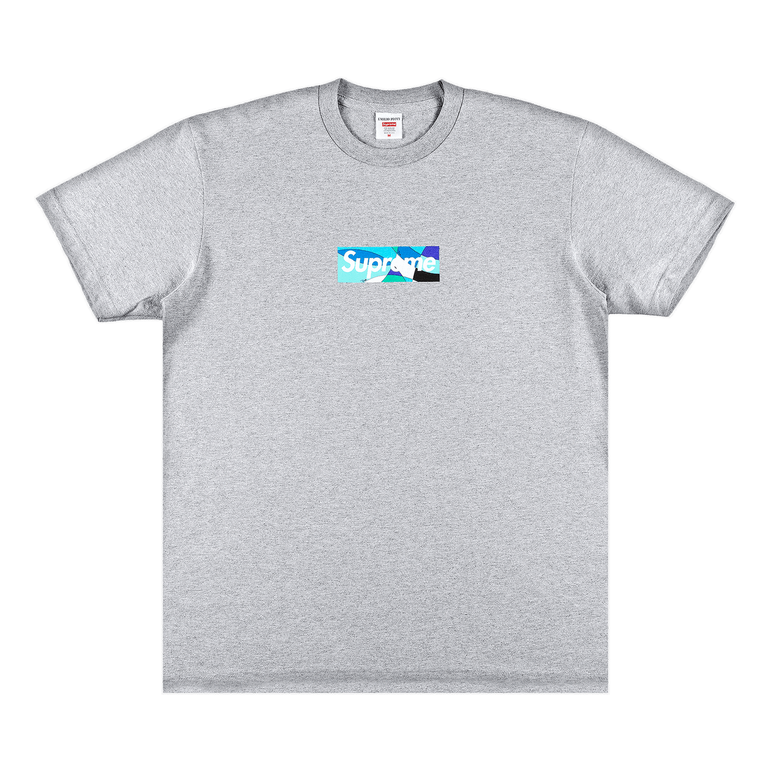 Тениска Supreme Emilio Pucci x Box Logo Tee 'Heather Grey/Blue' Сиво | SS21T4 HEATHER GREY BLUE, 0