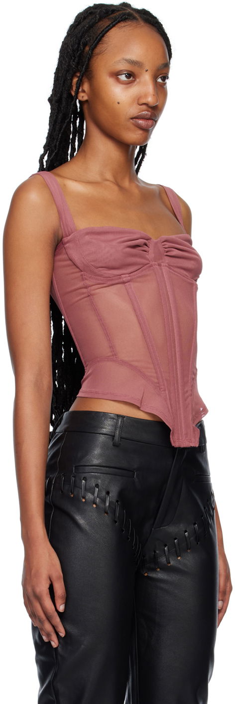 Потник Miaou Miaou Deville Mesh Corset Tank Top Розово | 7034PM1CUR, 1