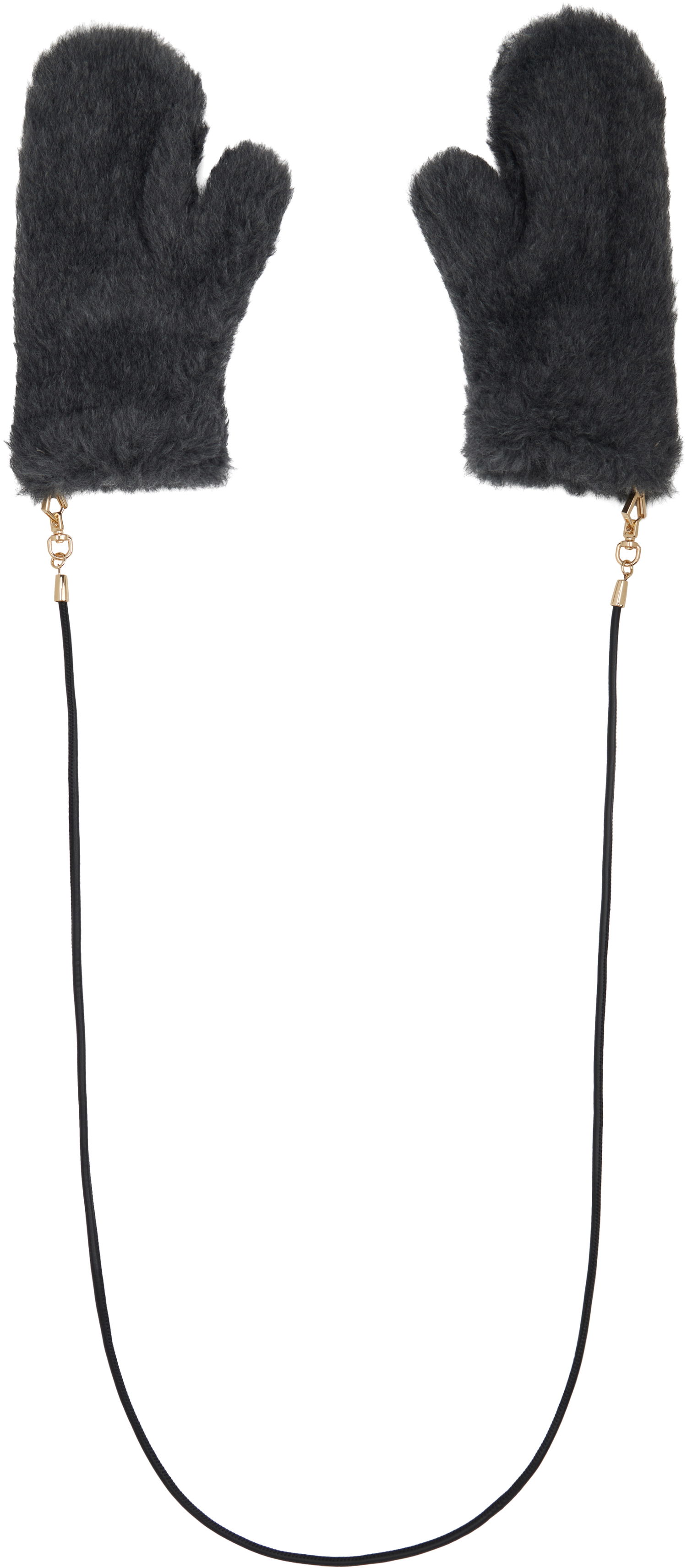 Ръкавици Max Mara Max Mara Faux Fur Mitts with String Сиво | 2524566082600, 0