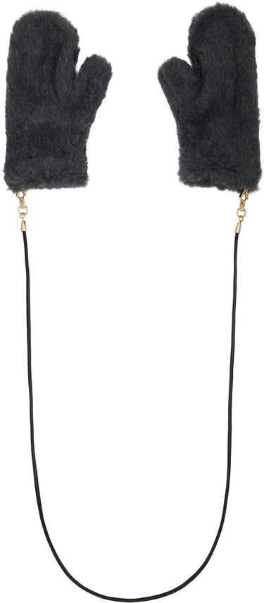 Ръкавици Max Mara Max Mara Faux Fur Mitts with String Сиво | 2524566082600, 0