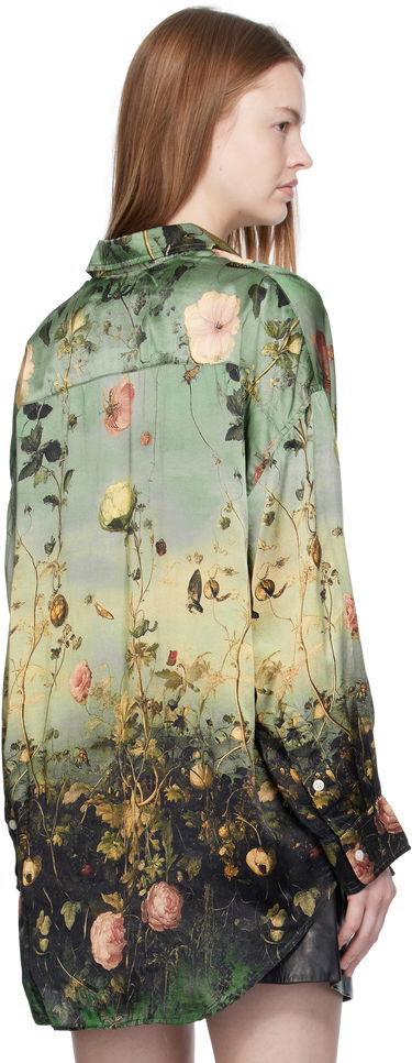 Риза R13 R13 Drop Neck Floral Print Shirt Зелено | R13WR004-R584A, 2