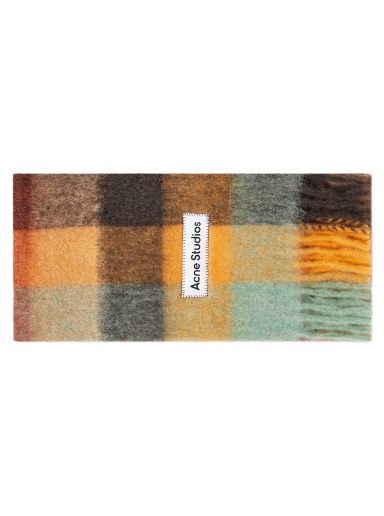 Шал Acne Studios Vally Check Scarf Chestnut/Yellow/Green Многоцветен | CA0084-BO9