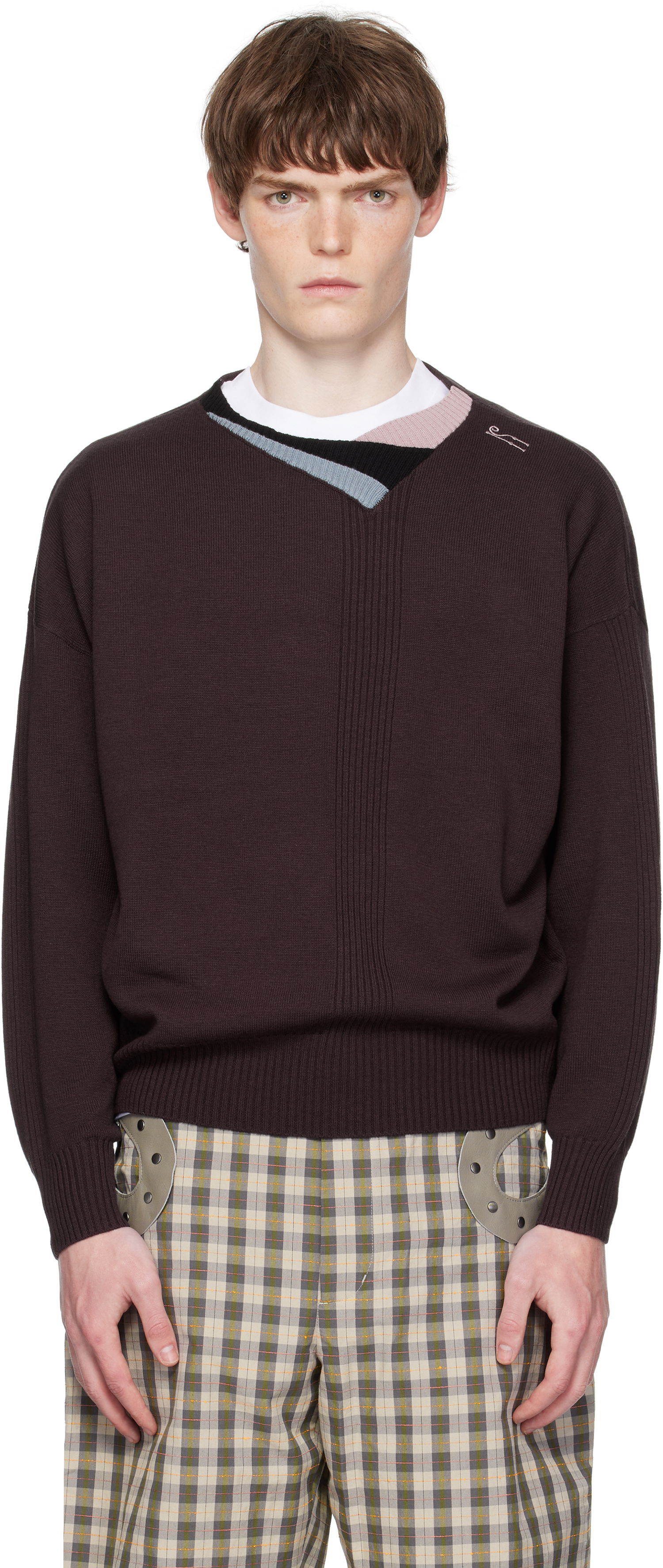 Пуловер KIKO KOSTADINOV Kiko Kostadinov Vig Multi Collar Sweater Кафяво | KKAW25KN04-97, 0