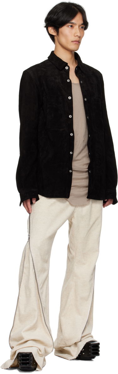 Яке Rick Owens Rick Owens Concordians Suede Overshirt Черно | RU02E1744 LCS, 3