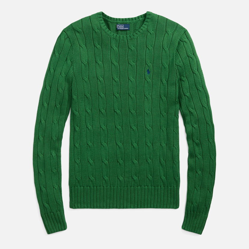 Пуловер Polo by Ralph Lauren Julianna Cotton Cable-Knit Jumper Зелено | 211891640021