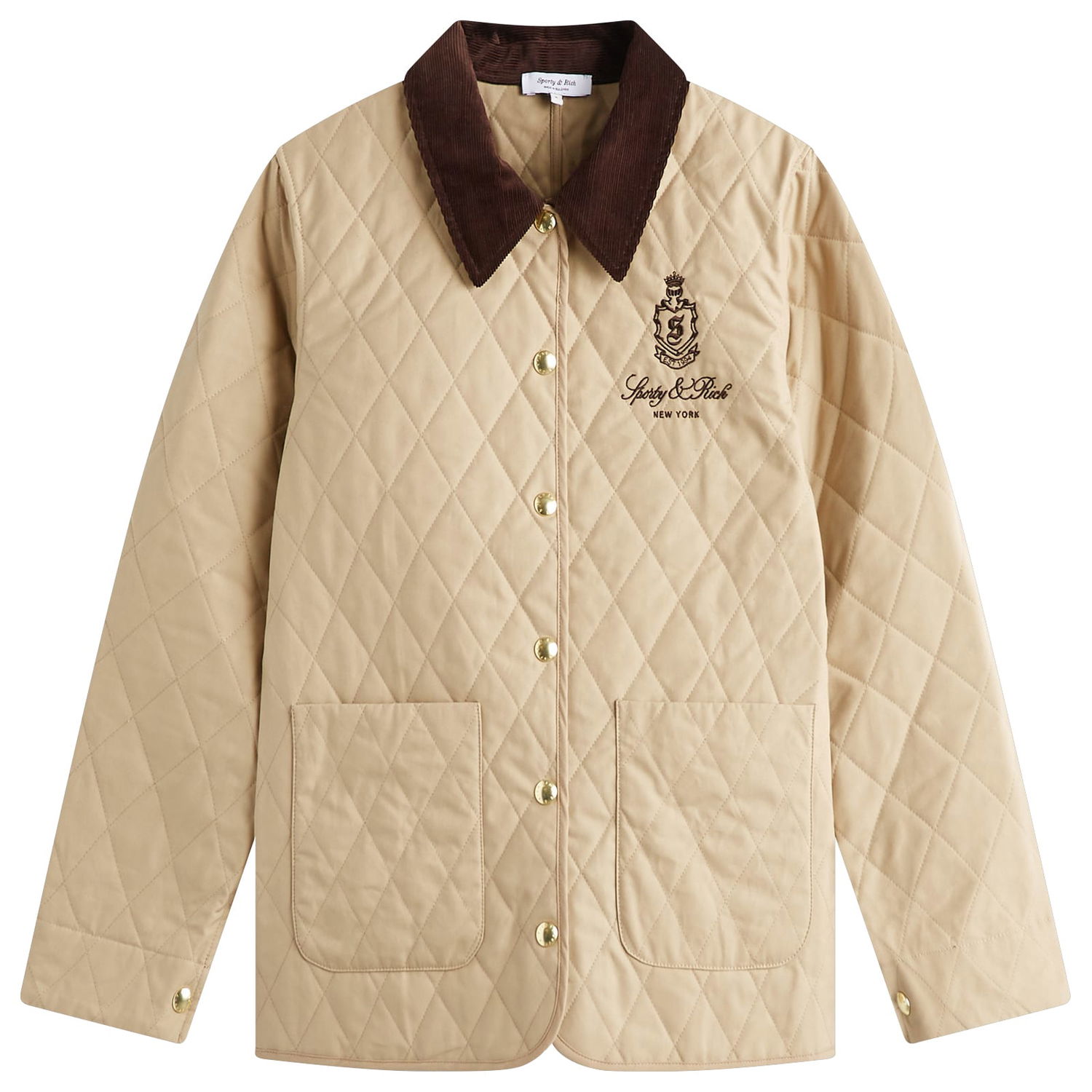 Яке Sporty & Rich Beige Quilted Jacket Бежово | OW008512205BE01-BEI, 0