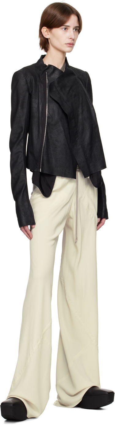 Яке Rick Owens Rick Owens Hollywood Low Neck Biker Leather Jacket Черно | RP01E7702 LBA, 4