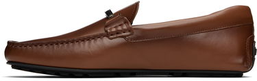 Кецове и обувки BOSS Leather Loafers with Branded Hardware Черно | 50548100, 4