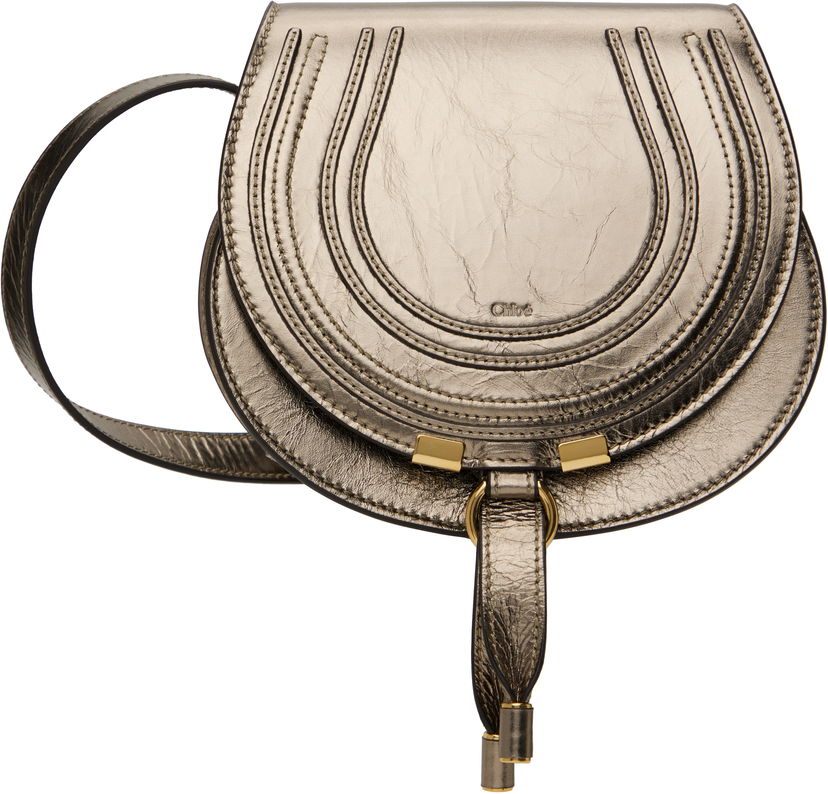 Чанта през рамо CHLOÉ Small Metallic Leather Saddle Bag Металик | CHC25SS680O54