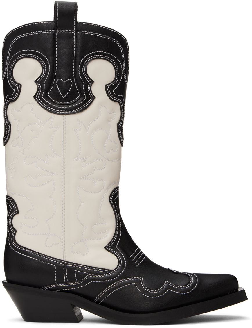 Кецове и обувки GANNI Mid Shaft Embroidered Western Boots Многоцветен | S2862, 0