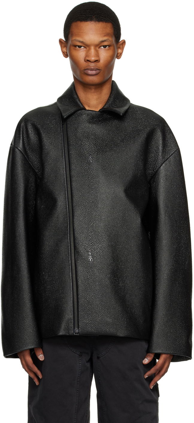 Яке 032C Diamond Leather Jacket Черно | SS23-L-4010