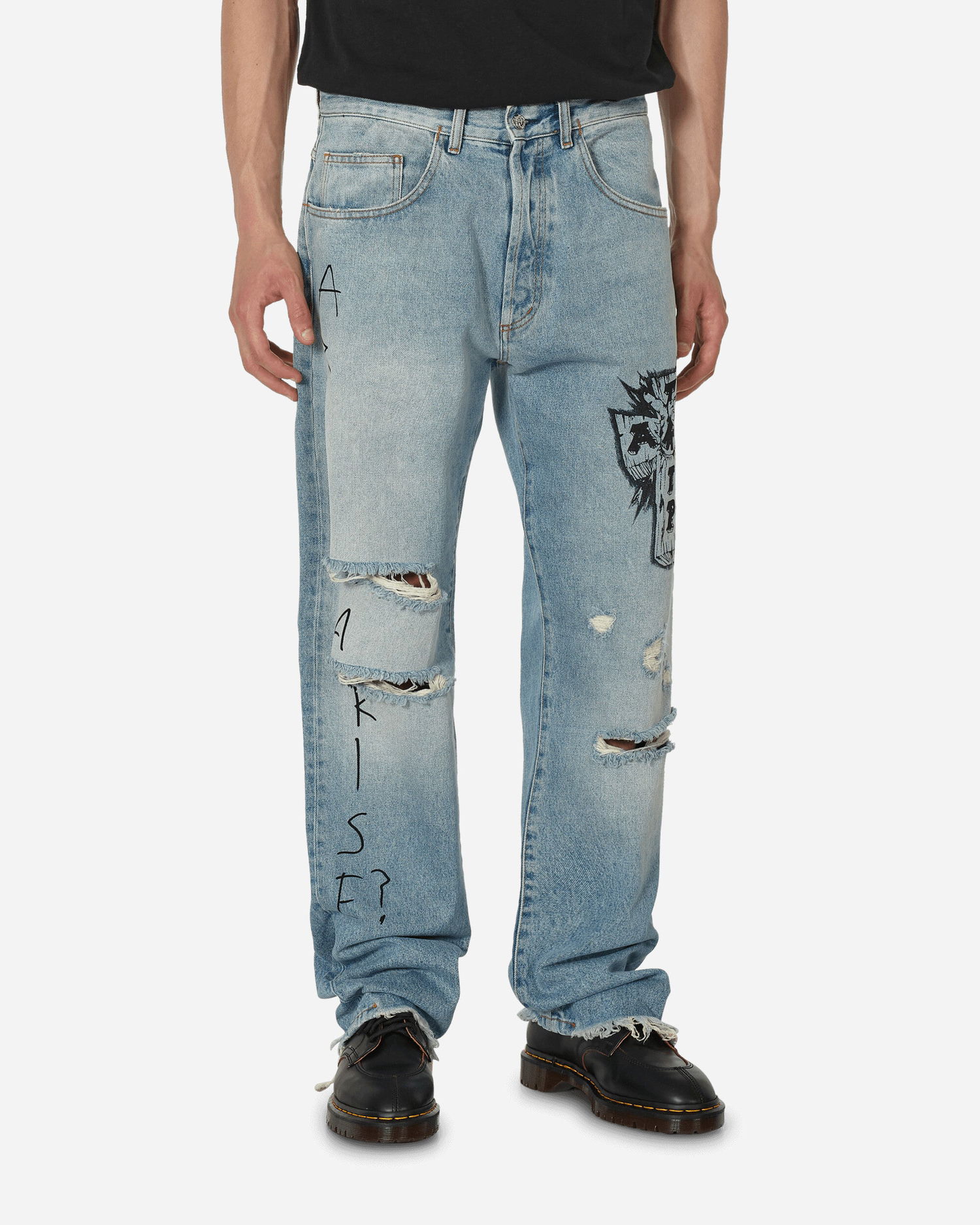 Дънки Aries Metal Trip Batten Jeans Синьо | FUAR31323 BLU, 0