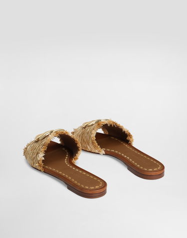 Аксесоари Dolce & Gabbana Dolce & Gabbana Rafia Braided Slippers Бежово | CQ0646AN2178B218, 2