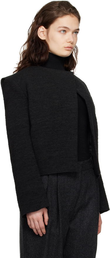Жилетка TOTEME TOTEME Cropped Bouclé Jacket Черно | 251-WRO4309-FB0271, 1