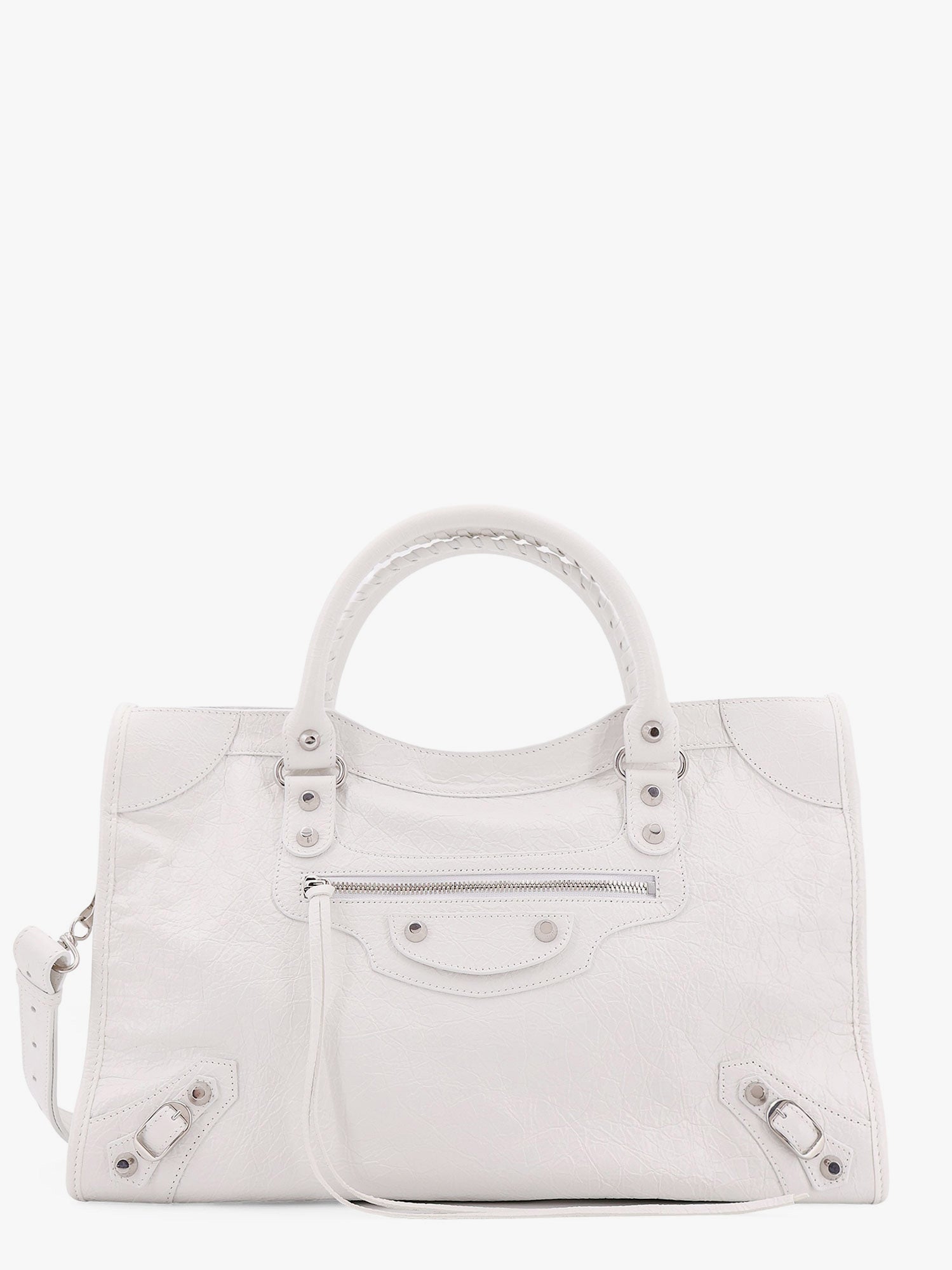 Дамска чанта Balenciaga White Leather City Media Bag Бяло | 8230582AA9S9104, 0