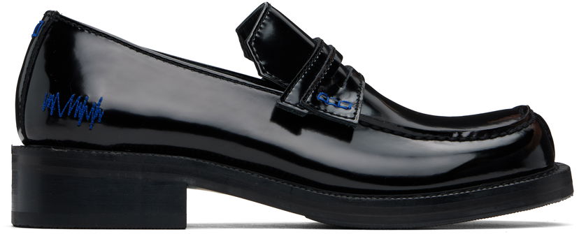Кецове и обувки ADER ERROR Curve Patent Leather Loafers Черно | BN01SSCS0102BK
