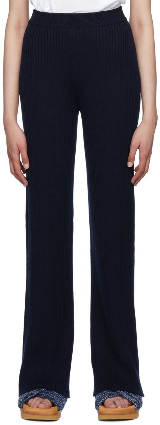 Панталони CHLOÉ Low Impact Knit Trousers Синьо | CHC22AMT01650