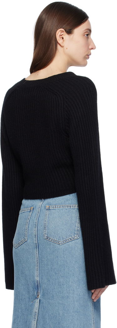Пуловер Loulou de Saison Loulou de Saison Chante Cropped Ribbed Sweater Черно | CHANTE, 2