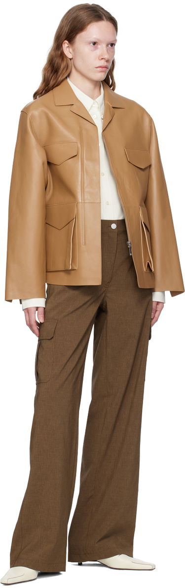 Яке TOTEME Army Leather Jacket Бежово | 233-108-737, 3