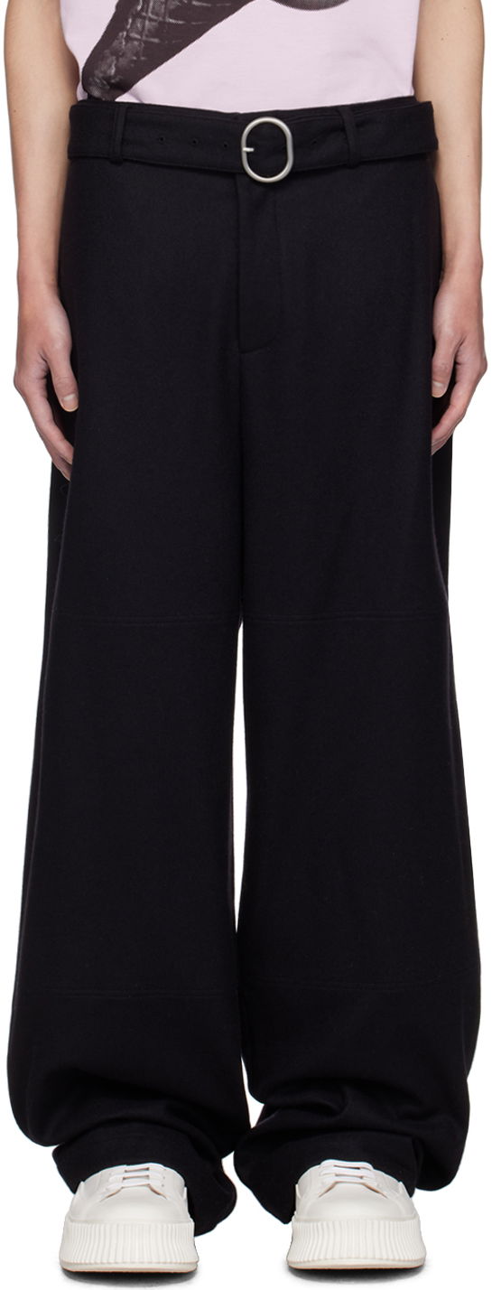 Панталони Jil Sander Jil Sander Belted Trousers Черно | J47KA0242_J40182