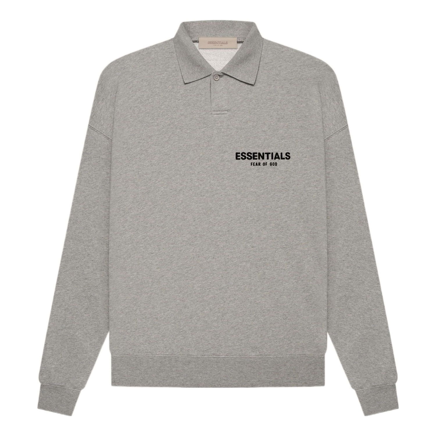 Поло тениска Fear of God Essentials By Fear Of God Long Sleeve Polo Shirt Сиво | FOG-SS22-522, 0