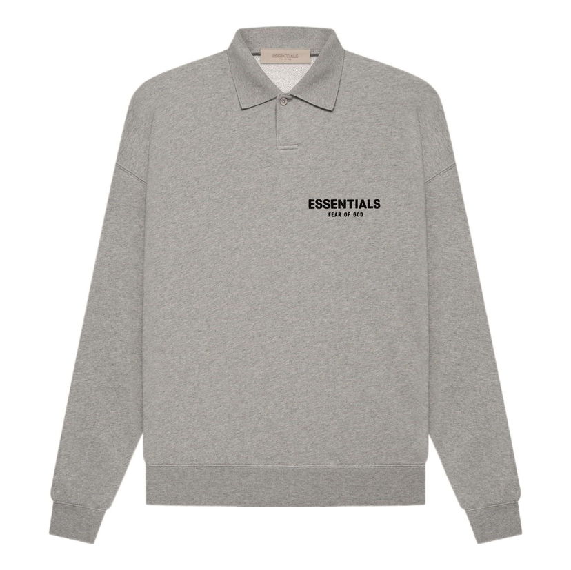 Поло тениска Fear of God Essentials By Fear Of God Long Sleeve Polo Shirt Сиво | FOG-SS22-522