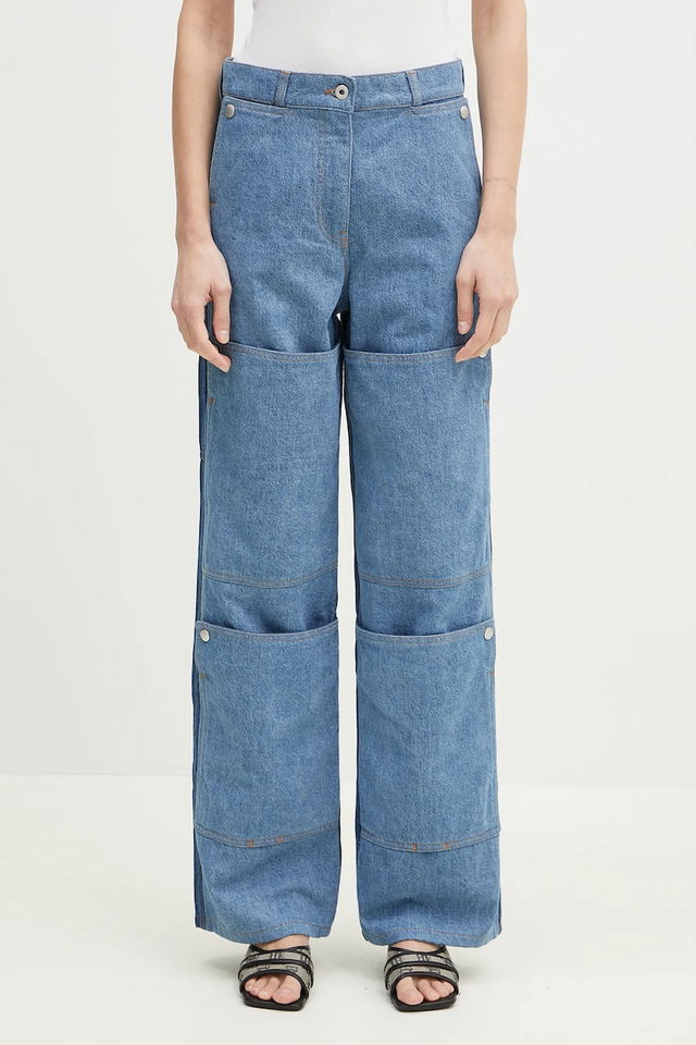 High Waist Multi-Panel Layered Jeans