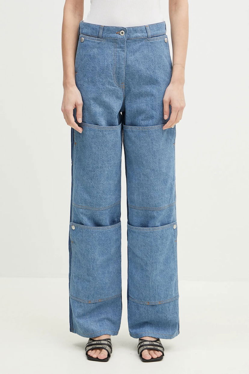 Дънки KENZO High Waist Multi-Panel Layered Jeans Синьо | FF52DP2306B4.DB