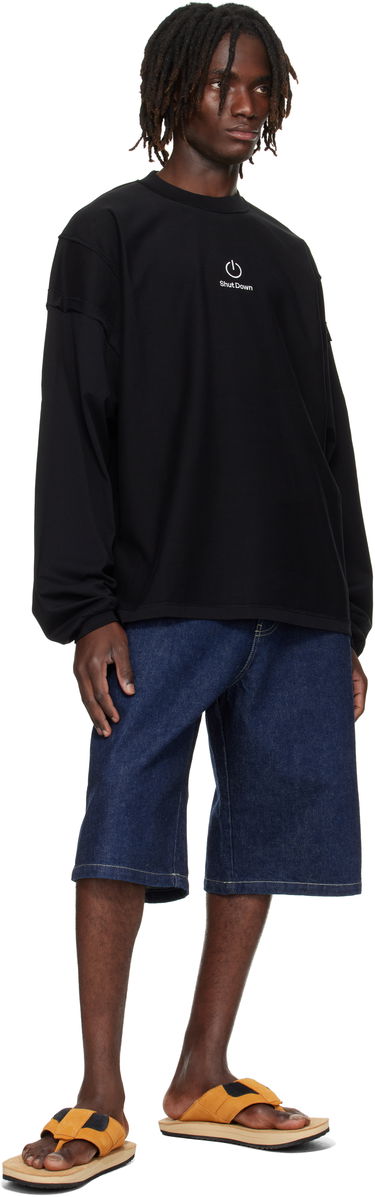 Суитчър VETEMENTS VETEMENTS 'Shut Down' Embroidered Longsleeve Sweatshirt Черно | UH76LS790B, 3