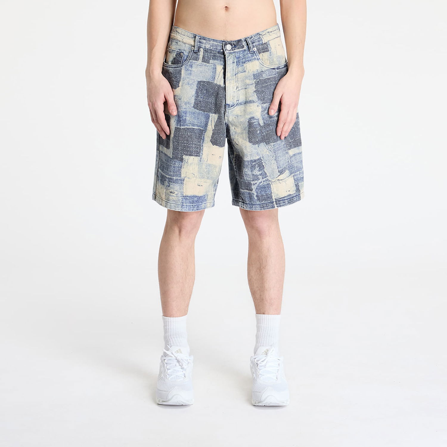 Къси панталони Pleasures Pleasures Boro Baggy Denim Shorts Синьо | P25SP032 INDIGO, 0