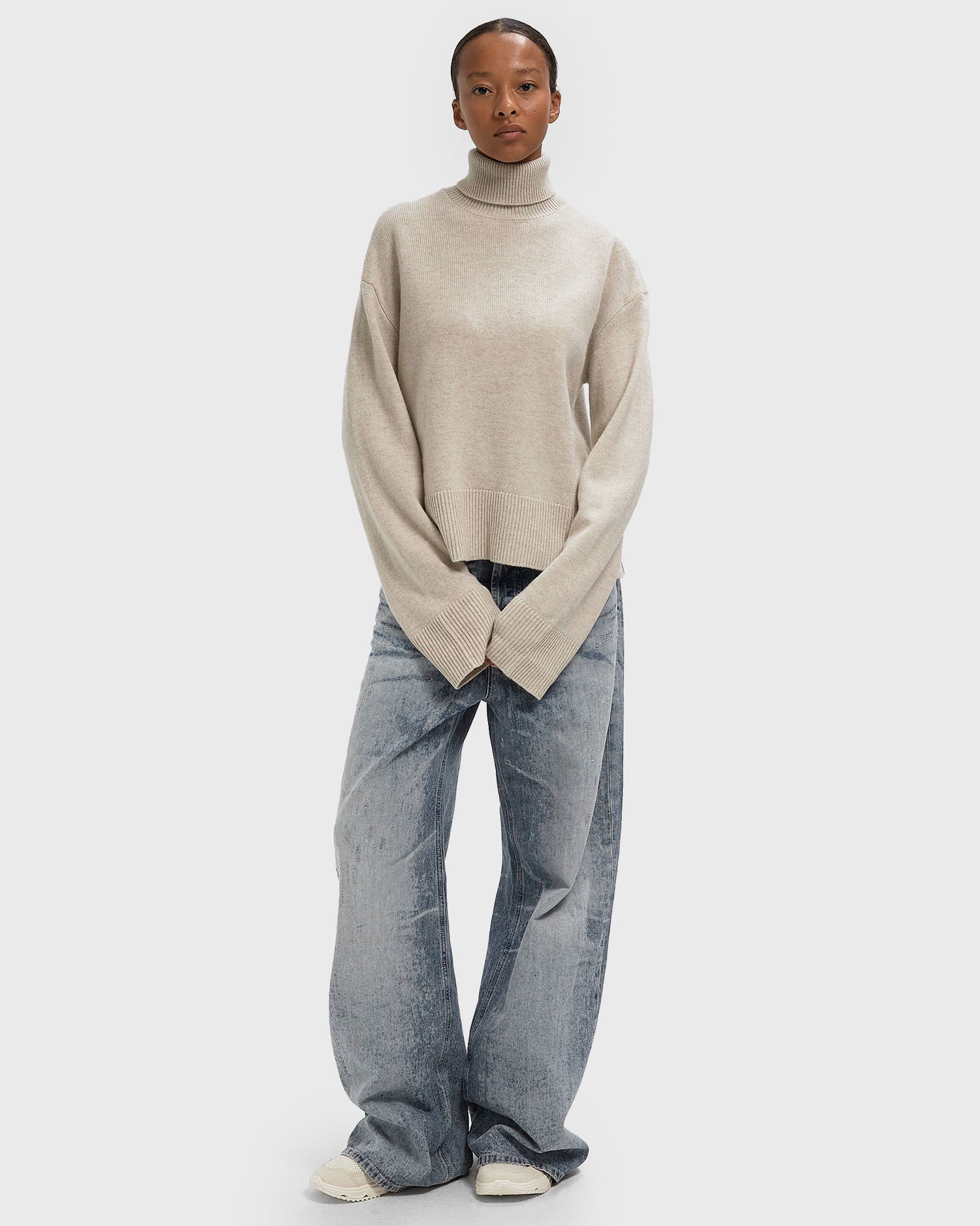 Пуловер envii Enhollie Long Sleeve Turtleneck Knit Sweater Бежово | E25100040-CLR002371, 1