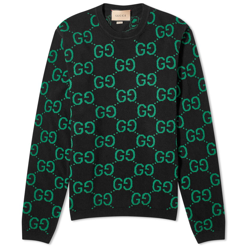 Пуловер Gucci Jumbo GG Jacquard Crewneck Черно | 692900-XKCC5-1064