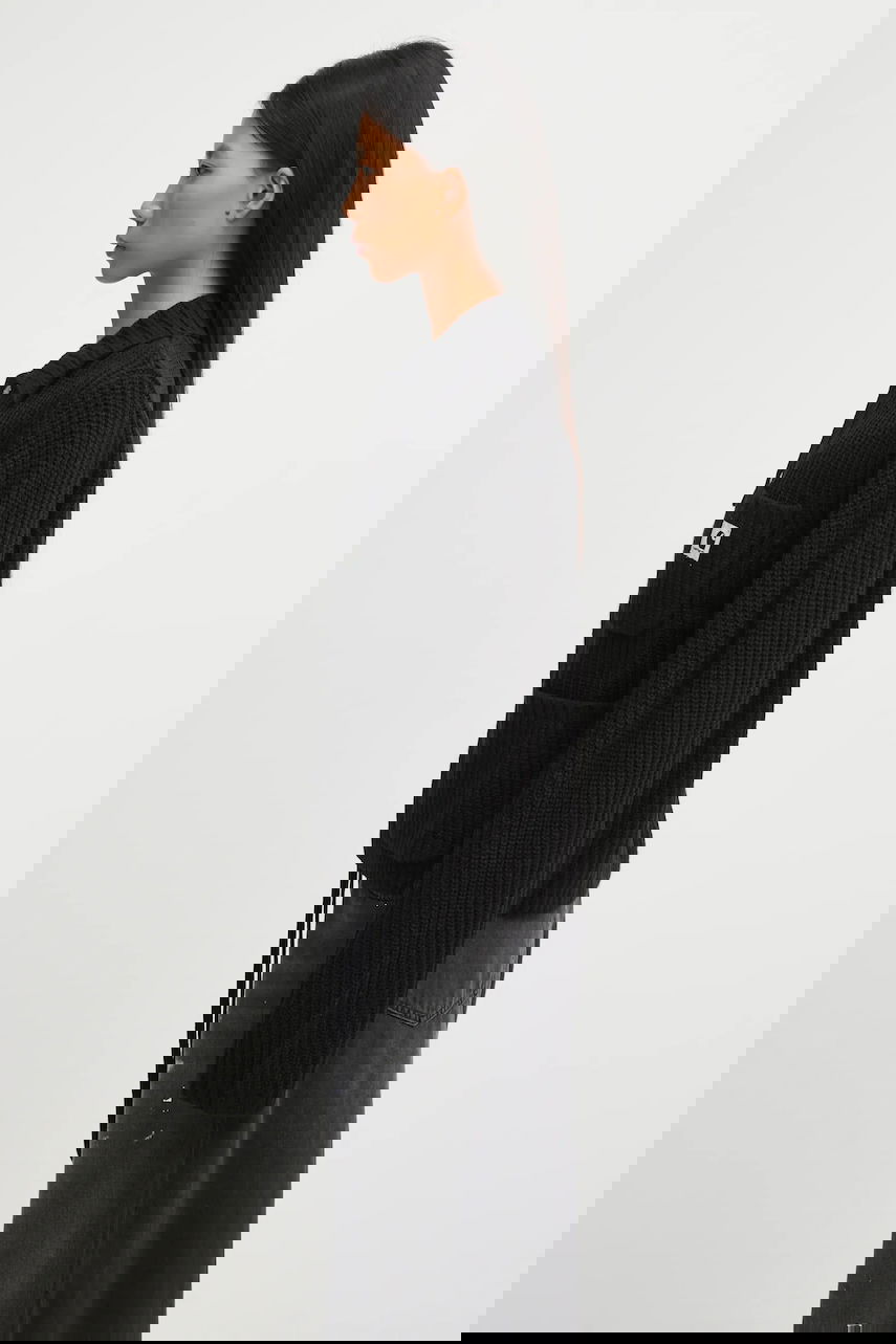 Пуловер Carhartt WIP Michigan Ribbed Knit Collared Wool Blend Sweater Черно | I035379.89XX, 1