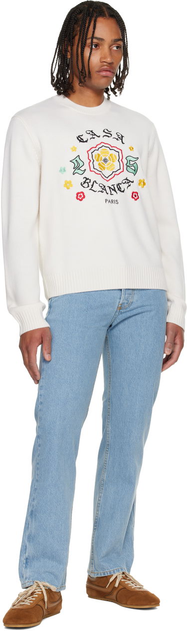 Пуловер Casablanca Casablanca Emblem Merino Knit Crew Neck Sweater Бяло | M-AW25-KW-1105-01, 3